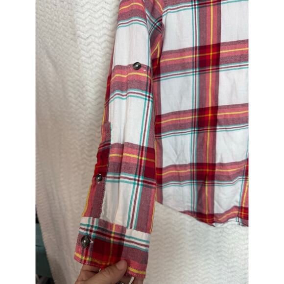 Magellan Outdoors classic Fit M womens button down red yellow white plaid - Picture 6 of 6